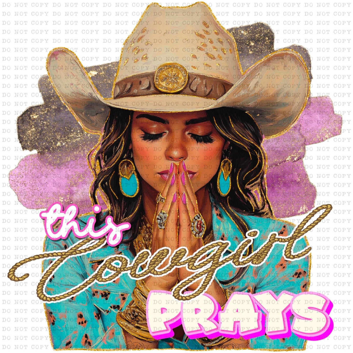 This Cowgirl Prays PNG